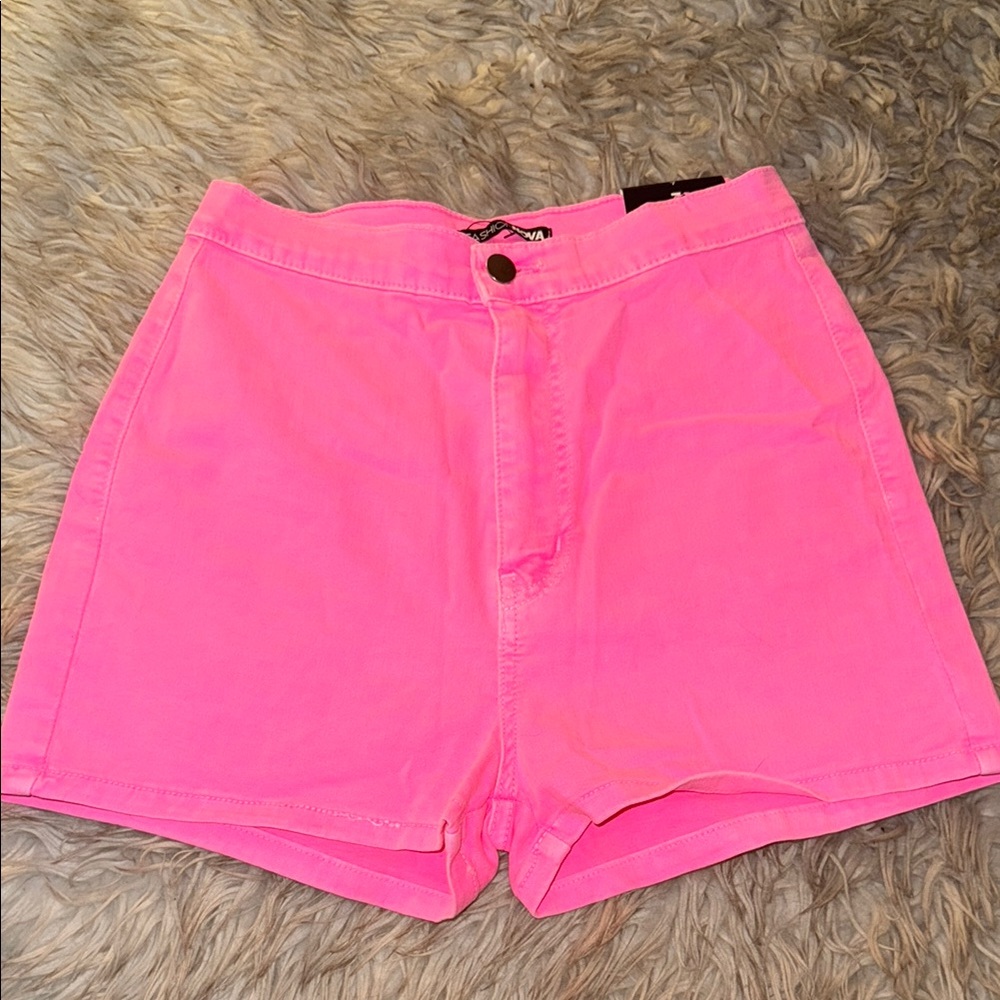 High Waisted Pink Women's Shorts